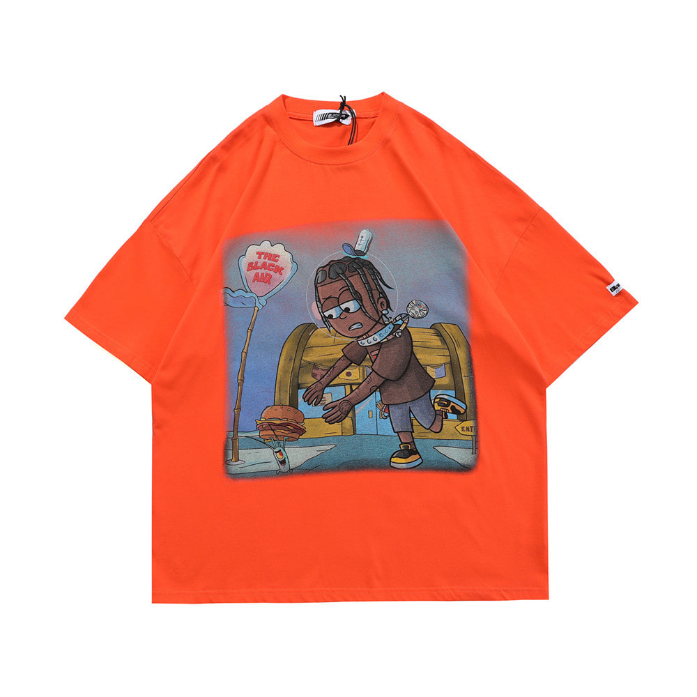 [당일발송 원사이즈]플랭크톤 힙합 라운드 티셔츠Plankton hip-hop round T-shirt(A7608)