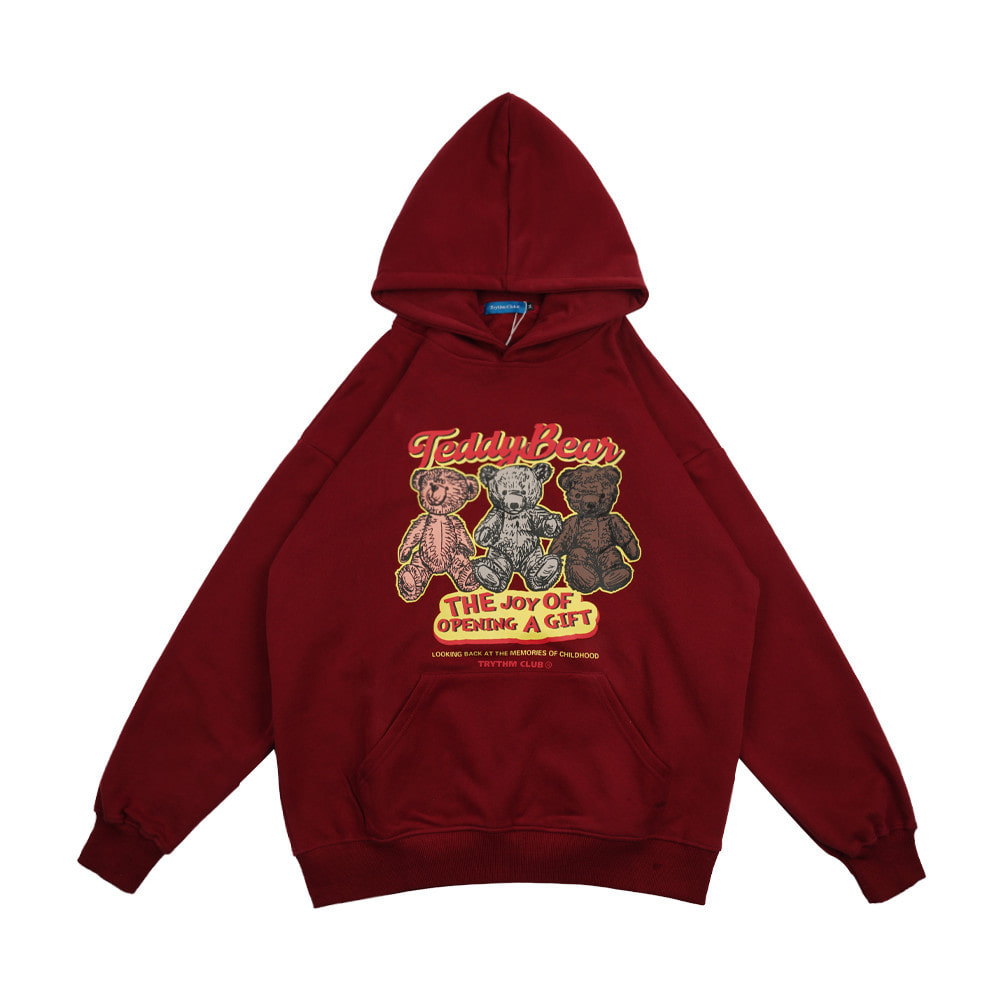 테디베어 오버핏 후드 맨투맨Teddy Bear Overfit Hooded Sweatshirt(TR-6950)