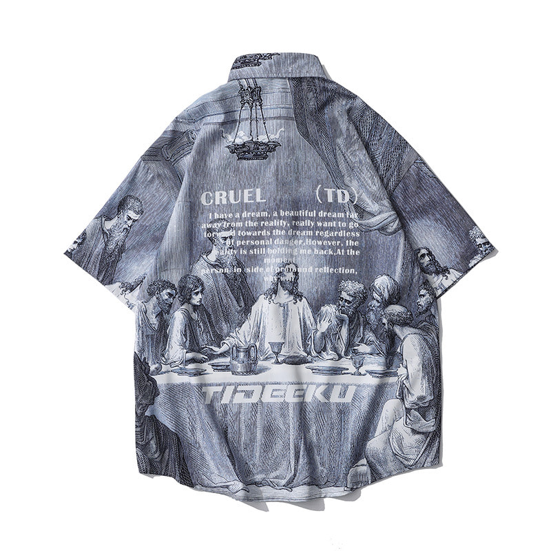 지져스 풀 디자인 반팔 셔츠Jesus Full Design Short Sleeve Shirt(EKU-5207)