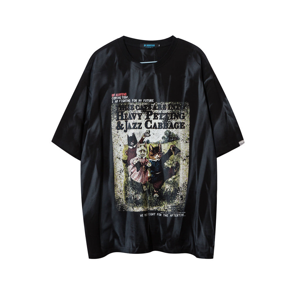 다크 프린팅 블랙 티셔츠dark print black T-shirt(BO-2134)
